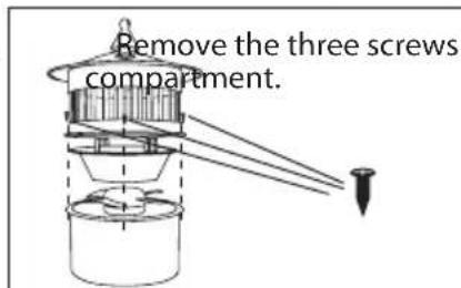 Remove the three screws compartment.