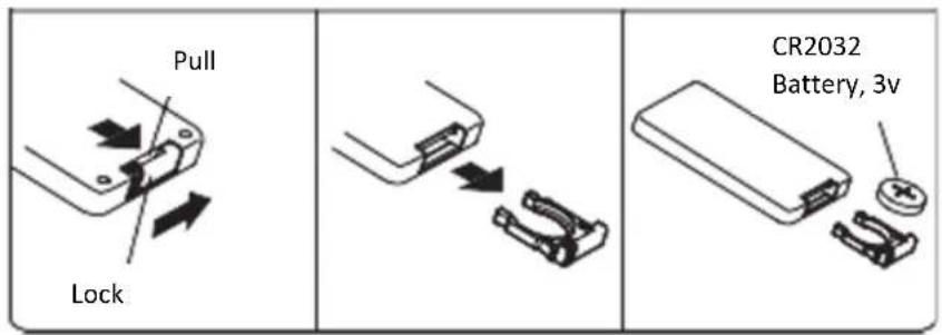 Pull Lock CR2032 Battery, 3v