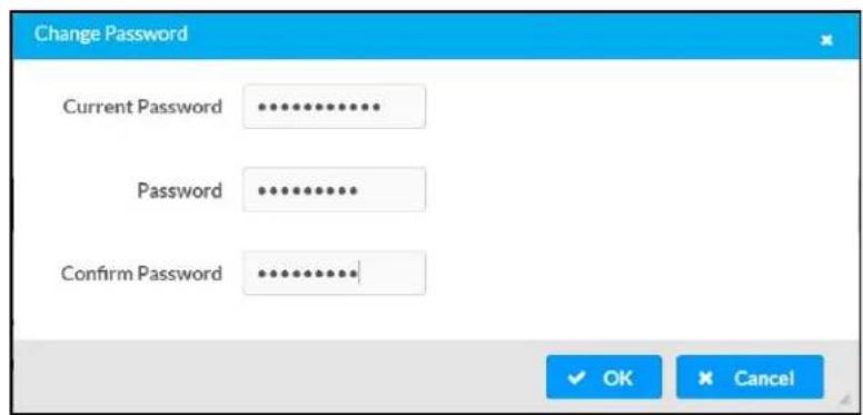 Change Password Current Password ****** Password ****** Confirm Password ****** OK Cancel