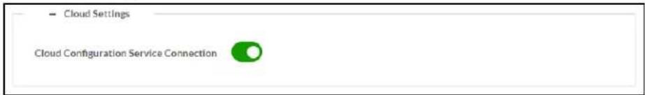 Cloud Settings Cloud Configuration Service Connection