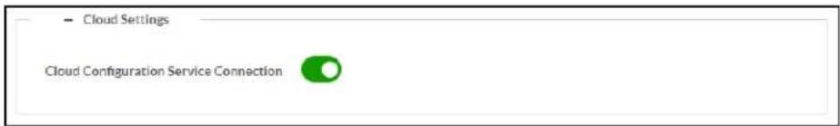 Cloud Settings Cloud Configuration Service Connection