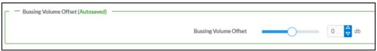 Bussing Volume Offset (Autosaved) Bussing Volume Offset 0 db