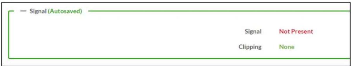 — Signal (Autosaved) Signal Not Present Clipping None
