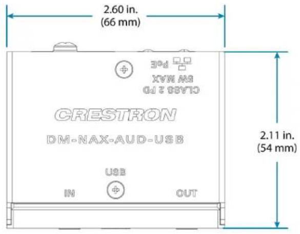 2.60 in. (66 mm) CRESTRON DM-NAX-AUD-USB IN USB OUT CXAM MS CLAS 2 PPO 3pd 2.11 in. (54 mm)