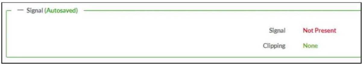 — Signal (Autosaved) Signal Not Present Clipping None