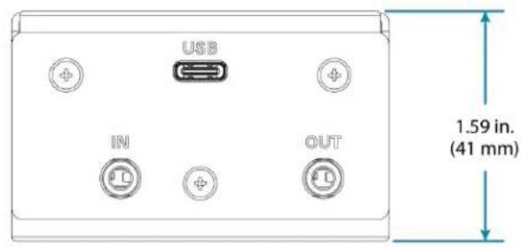 USB IN OUT 1.59 in. (41 mm)