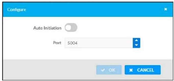 Configure Auto Initiation Port 5004 OK CANCEL