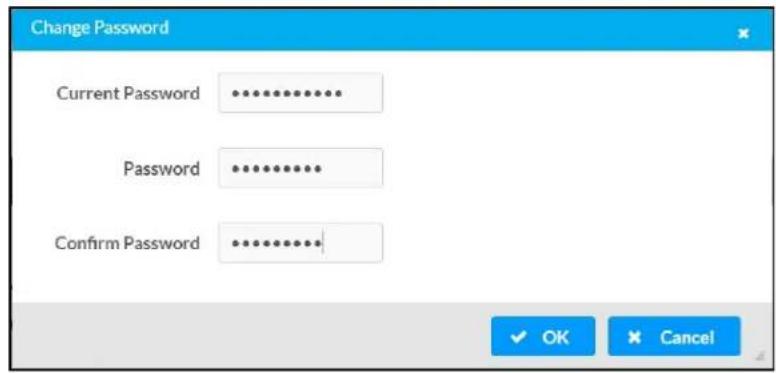 Change Password Current Password ****** Password ****** Confirm Password ****** OK Cancel