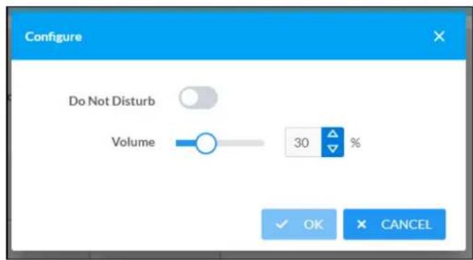 Configure Do Not Disturb Volume 30 % OK CANCEL