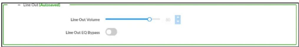 Line Out (Autosaved) Line Out Volume 60 Line Out EQ Bypass
