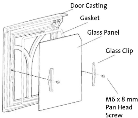 Door Casting Gasket Glass Panel Glass Clip M6 x 8 mm Pan Head Screw