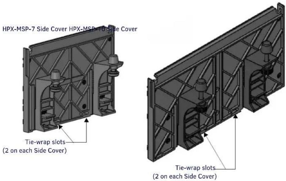 HPX-MSP-7 Side Cover HPX-MSP-10 Side Cover Tie-wrap slots (2 on each Side Cover) Tie-wrap slots (2 on each Side Cover)