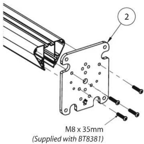 M8 x 35mm (Supplied with BT8381)