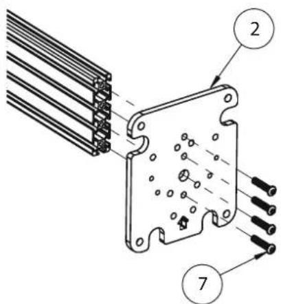 Technical diagram of a mechanical component with labeled parts 2 and 7, showing internal structure and assembly.