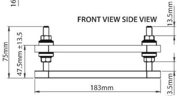 FRONT VIEW SIDE VIEW 75mm ±13.5 47.5mm 183mm 13.5mm 13.5mm