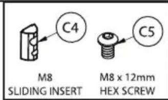 C4 M8 SLIDING INSERT C5 M8 x 12mm HEX SCREW