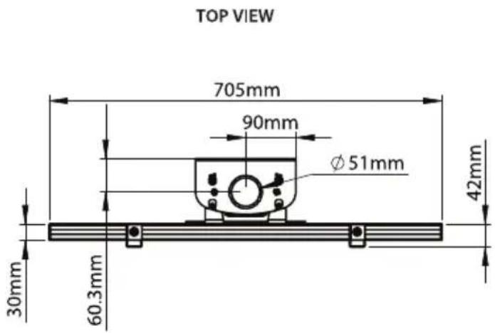 TOP VIEW 705mm 90mm Ø 51mm 42mm 30mm 60.3mm