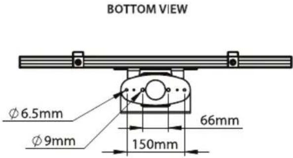 BOTTOM VIEW Ø 6.5mm Ø 9mm 150mm 66mm