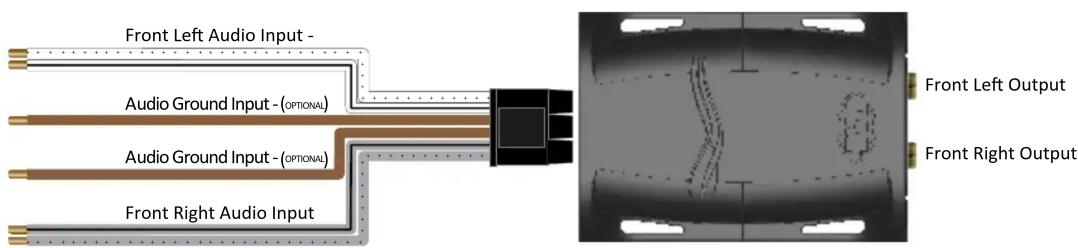 Front Left Audio Input - Audio Ground Input - (OPTIONAL) Audio Ground Input - (OPTIONAL) Front Right Audio Input Front Left Output Front Right Output