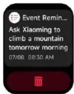 Event Remin... Ask Xiaoming to climb a mountain tomorrow morning 07/08 08:30 AM