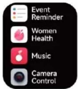 Event Reminder Women Health Music Camera Control