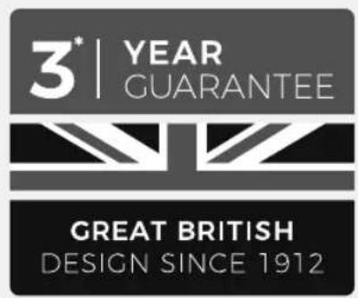 3* | YEAR GUARANTEE GREAT BRITISH DESIGN SINCE 1912