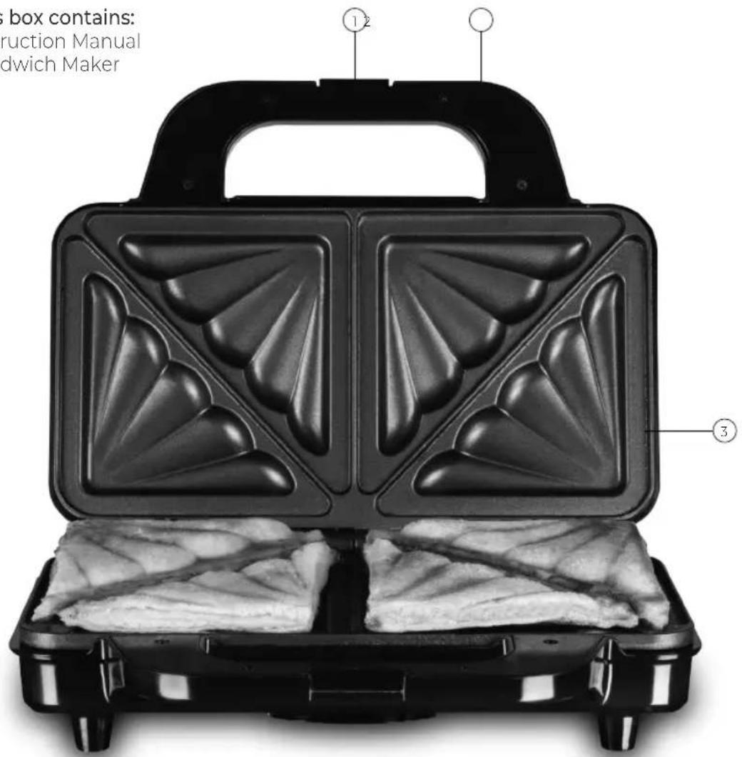box contains: struction Manual dwich Maker