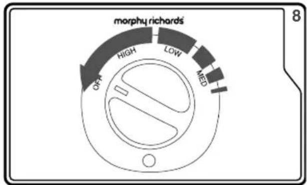morphy richards OFF HIGH LOW MED 8