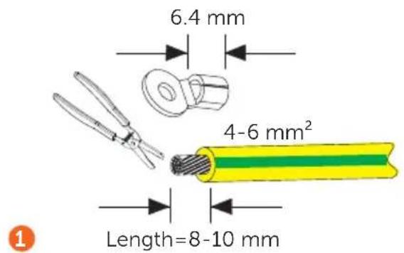 6.4 mm 4-6 mm² Length=8-10 mm