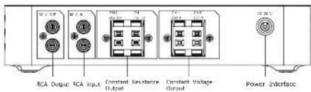 RCA Output: RCA Input: Constant Output: Resistor: Capacitive Voltage Grided Power Interface