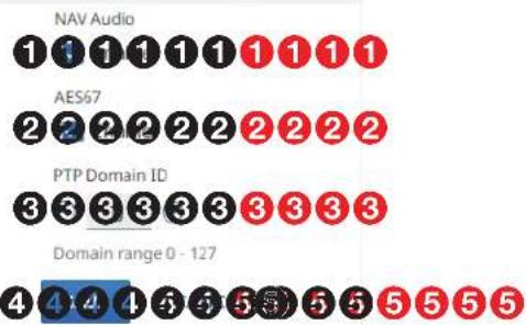 NAV Audio AES67 PTP Domain ID Domain range 0 - 127