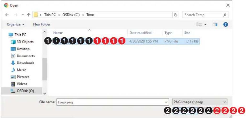 Open This PC > OSDisk (C:) > Temp Organize New folder Name Date modified Type Size 1 1 1 1 1 1 1 1 1 1 4/30/2020 1:55 PM PNG File 1,117 KB File name: Logo.png PNG Image (*.png) 2 2 2 2 2 2 2 2 2 2