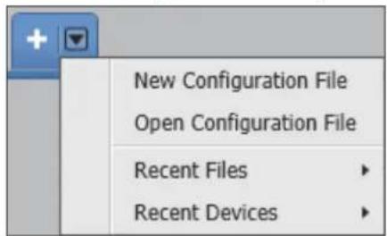 New Configuration File Open Configuration File Recent Files Recent Devices