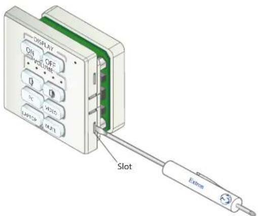 DISPLAY ON OFF VOLUME Q D PC VIDEO LAPRICK MUNT Slot Extron