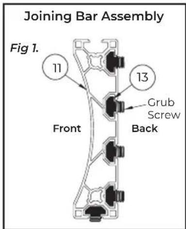 Joining Bar Assembly Fig 1. 11 13 Grub Screw Back Front