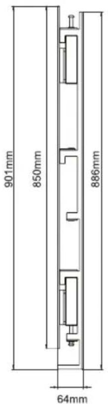 901mm 850mm 886mm 64mm