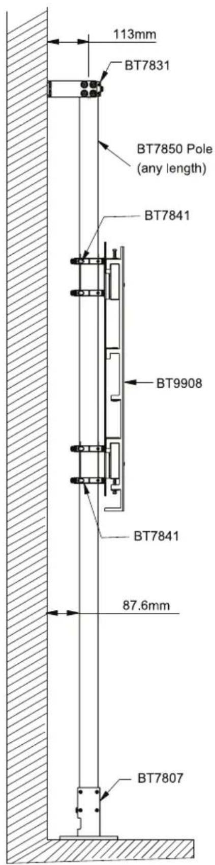 113mm BT7831 BT7850 Pole (any length) BT7841 BT9908 BT7841 87.6mm BT7807