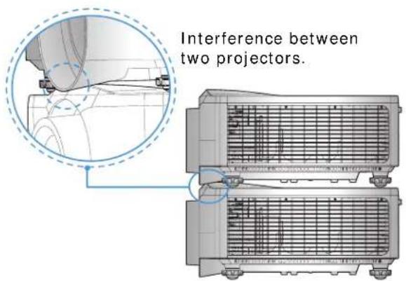 Interference between two projectors.