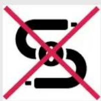 Prohibition sign with black road intersection symbol crossed out by red diagonal lines