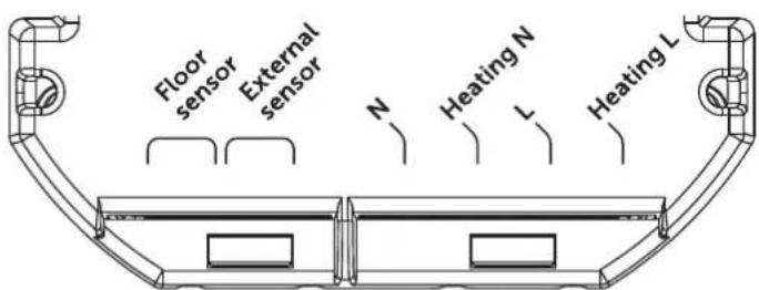 Floor sensor External sensor N Heating N L Heating L