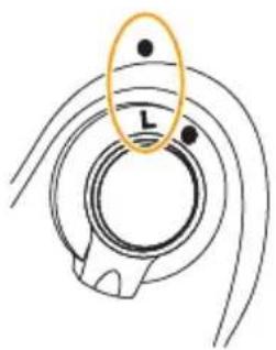 Diagram of a mechanical component with labeled parts and an oval highlight, showing a ring with 'L' and a base.