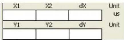 X1 X2 dX Unit us Y1 Y2 dY Unit