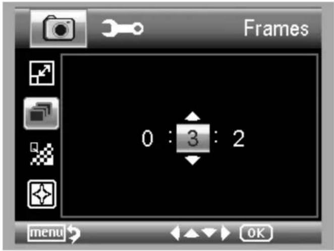 Frames 0 : 3 : 2 menu OK