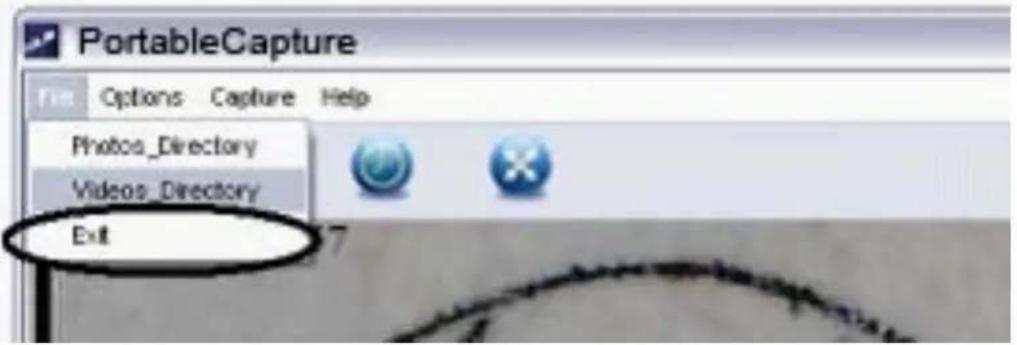 PortableCapture File Options Capture Help Photos_Directory Videos_Directory Exit