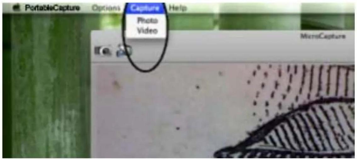 PortableCapture Options Capture Help Photo Video MicroCapture