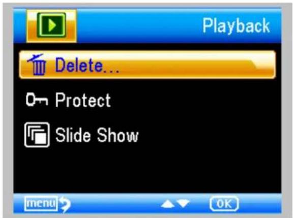 Playback Delete... Protect Slide Show