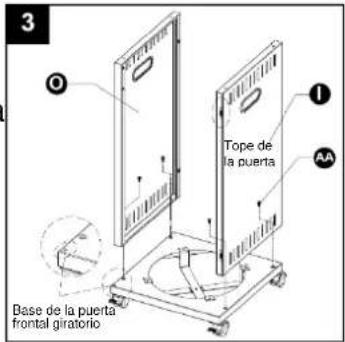 3 O Tope de la puerta 1 AA Base de la puerta frontal giratorio