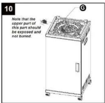 10 Note that the upper part of this part should be exposed and not buried.
