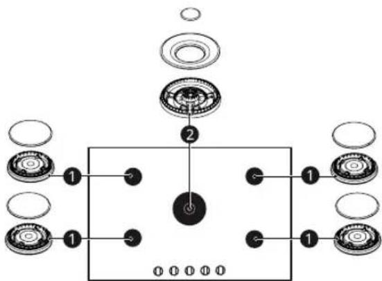 Diagram of a mechanical assembly with labeled components and numbered parts, likely illustrating a gear or bearing assembly.