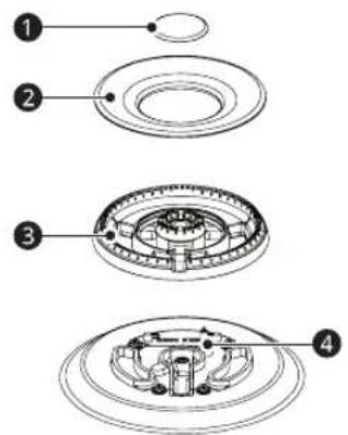 Technical diagram of a mechanical assembly with numbered parts, likely illustrating a gear or bearing mechanism.